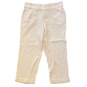 Soft Surroundings Gauze Cropped Pants Light Pink Elastic Waist Womens Size L